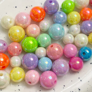 Acrylic AB Round Beads, DIY Phone Chain Accessories, Bracelet Jewelry Materials, Loose Beads, Colorful Decorative Pieces